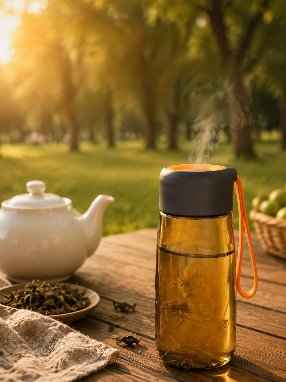 Portable water bottle for outdoor activities