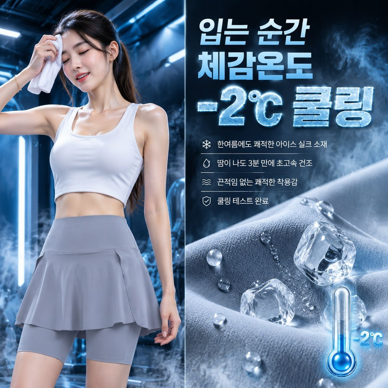 고탄력 요가 스커트팬츠