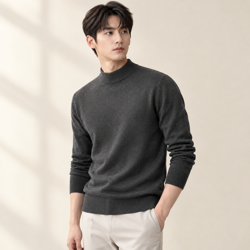남성 봄·가을·겨울 신상 따뜻한 방모 반목 단색 니트 스웨터