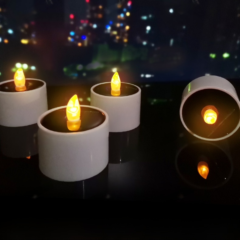 Solar Desktop Night Light Decorative Candle Lamp Atmosphere Light