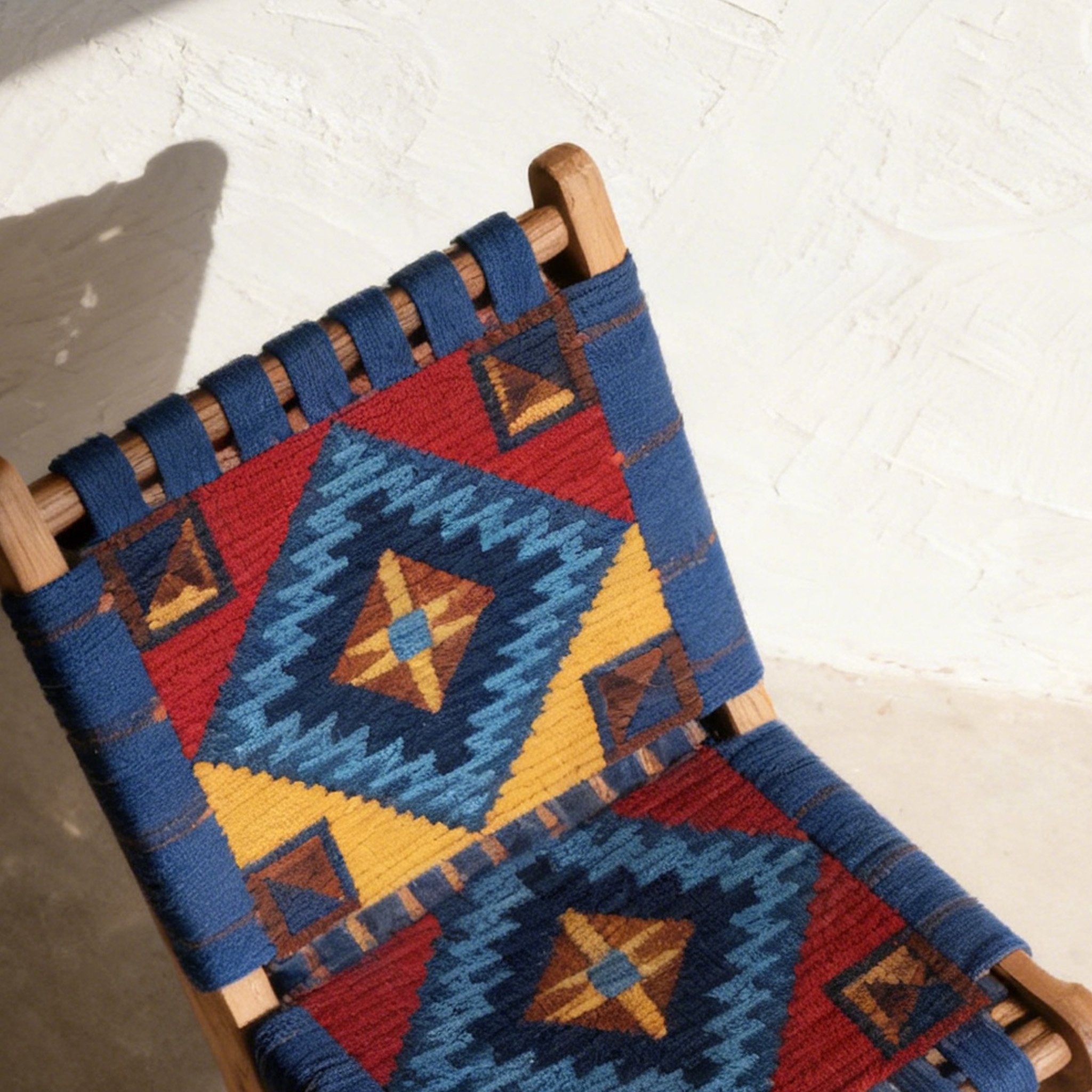 천연 원목 프레임의 위빙 체어 디테일