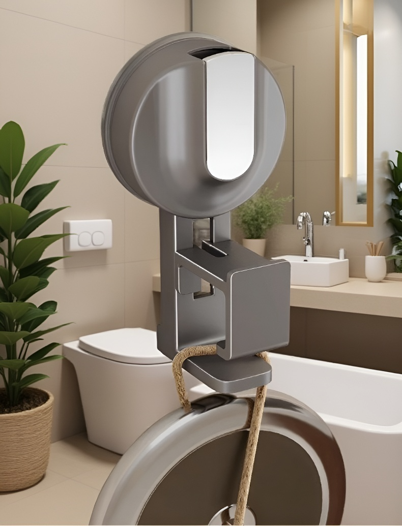 조절 가능한 흡입컵 후크 사용 예시