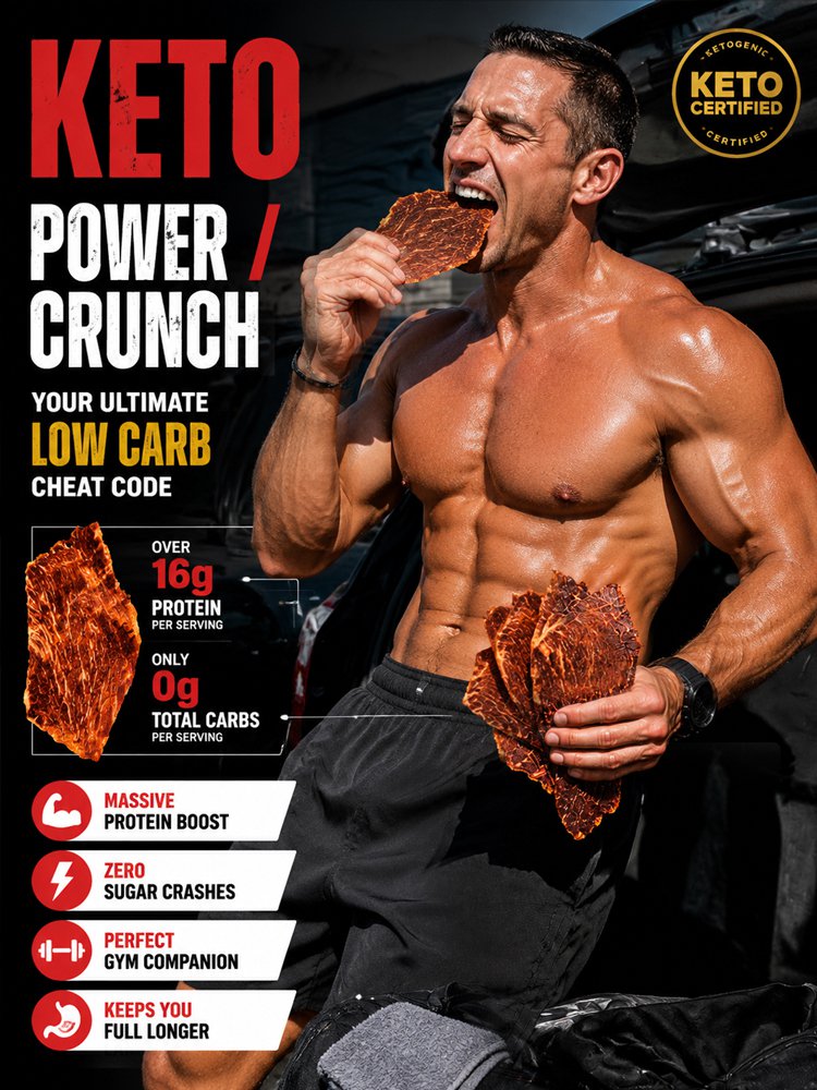 Premium Australian Angus Beef Jerky Crisps 100% Grass-Fed High Protein Keto Friendly Healthy Snack