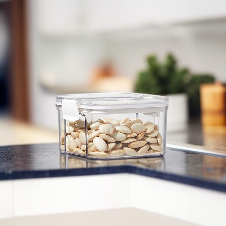 다용도 주방 밀폐 보관함 플라스틱 사각 곡물 향신료 저장통