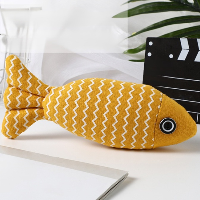 Cat toy striped simulation fish pet