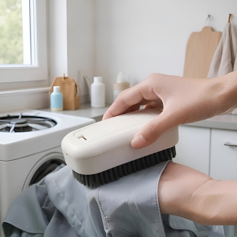 긴 손잡이와 부드러운 솔이 달린 접이식 구두 세척솔