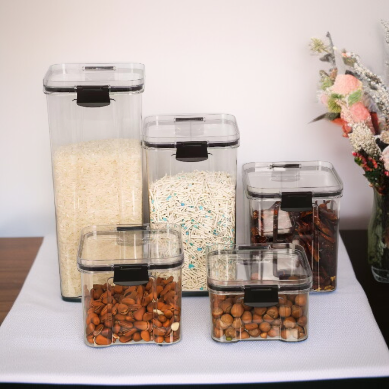 다기능 밀폐 저장 용기 주방 건조식품 차 간식 투명 수납함