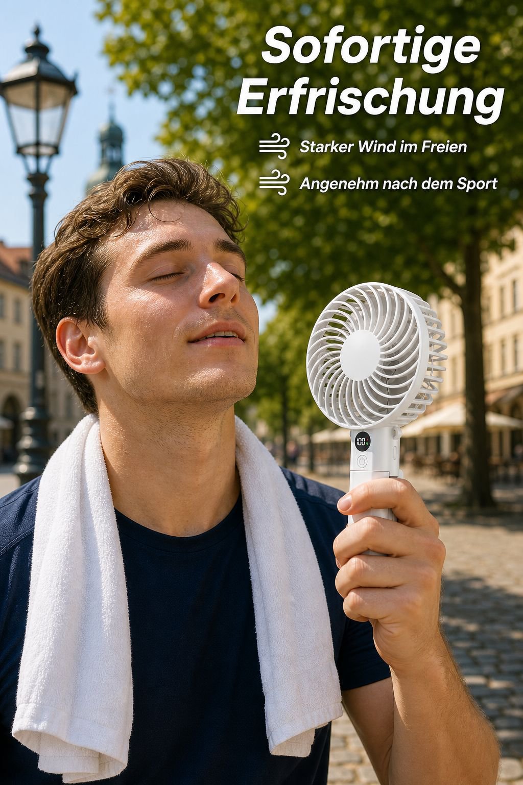 Benutzerfreundlicher tragbarer Ventilator für den Sommer