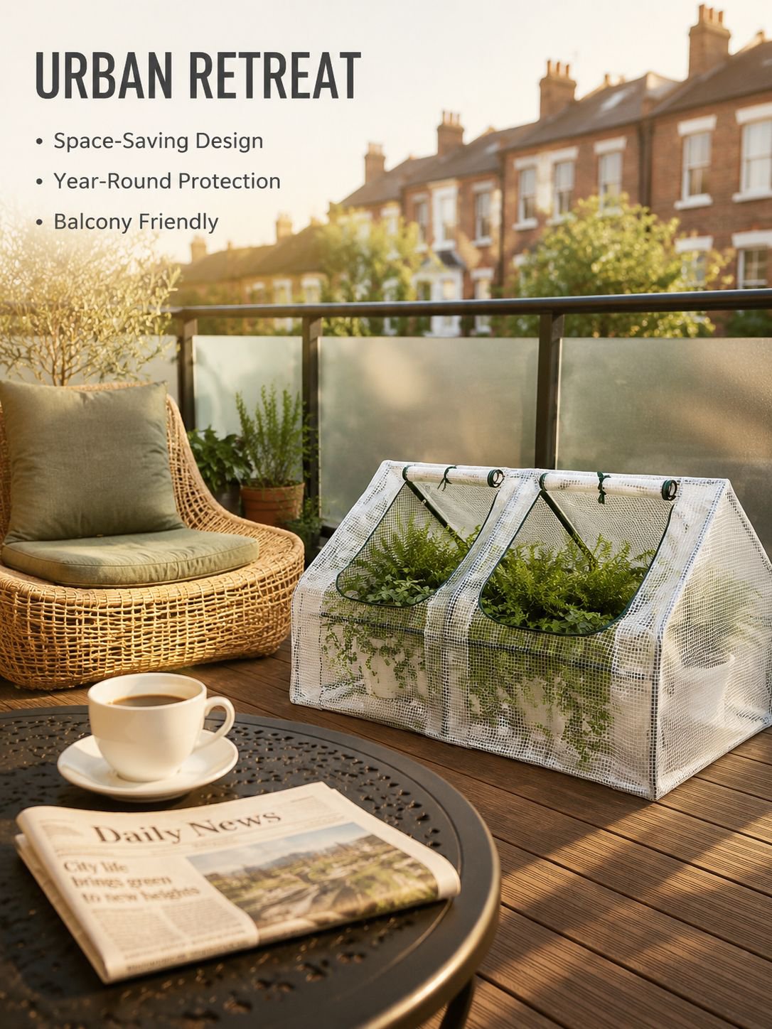 Frostproof Home Greenhouse for Balcony, Patio, Garden, and Outdoor Use