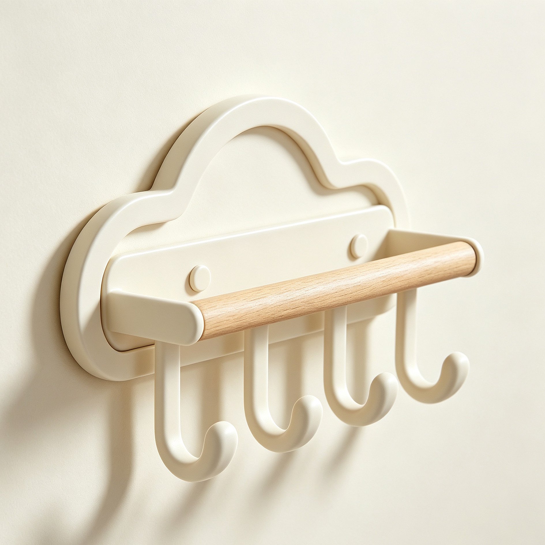 Cloud-shaped wooden hooks