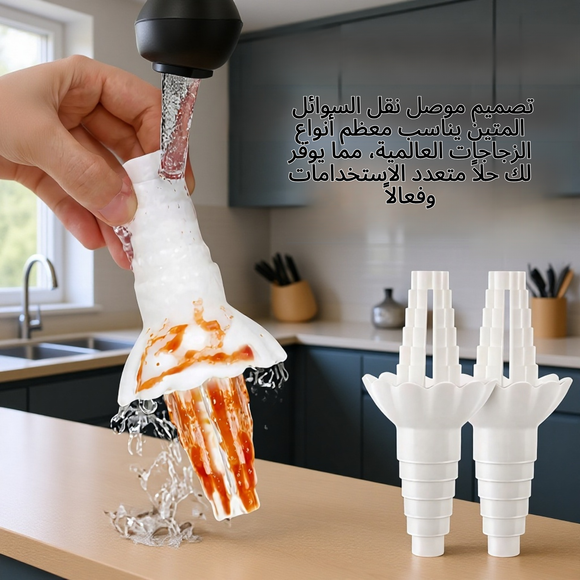 مجموعة تفريغ الزجاجات العالمية، موصل نقل السوائل