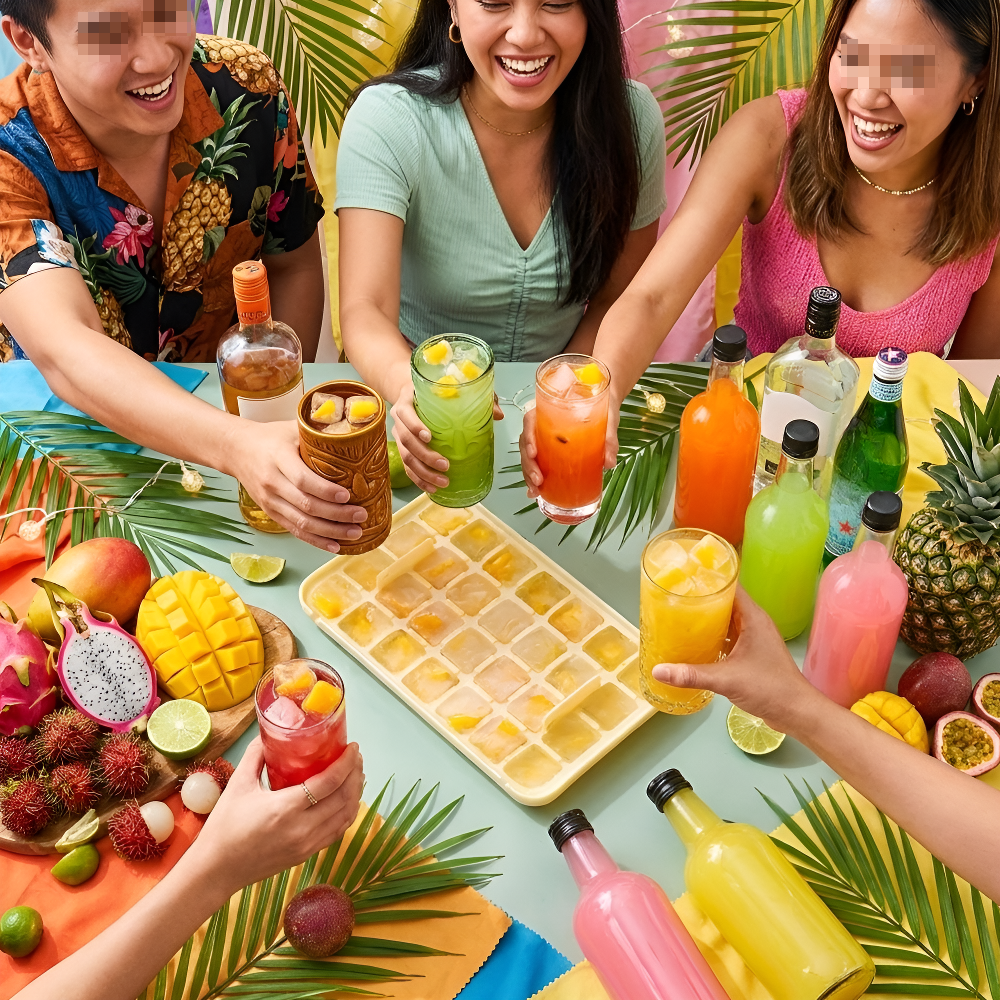 ถาดทำน้ำแข็งซิลิโคนสำหรับตู้เย็น วัสดุเกรดอาหาร กดถอดน้ำแข็งได้