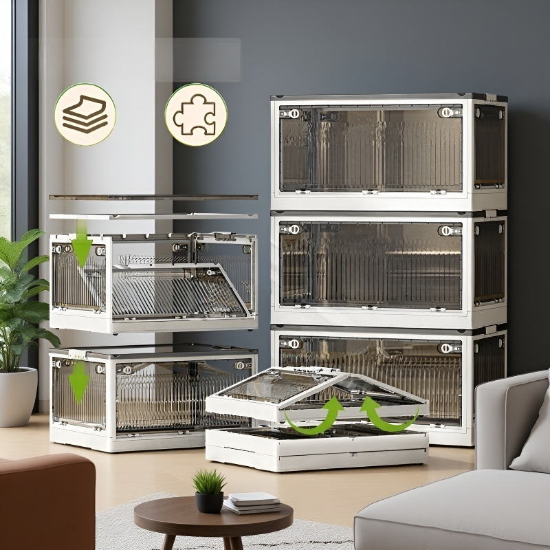 Armario plegable de plástico grueso, caja de almacenamiento para ropa, colcha, caja de almacenamient