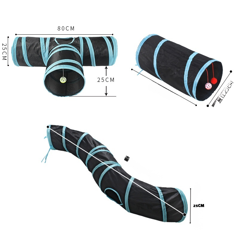 Pet Cat Three-way Tunnel Toy Straight Tent