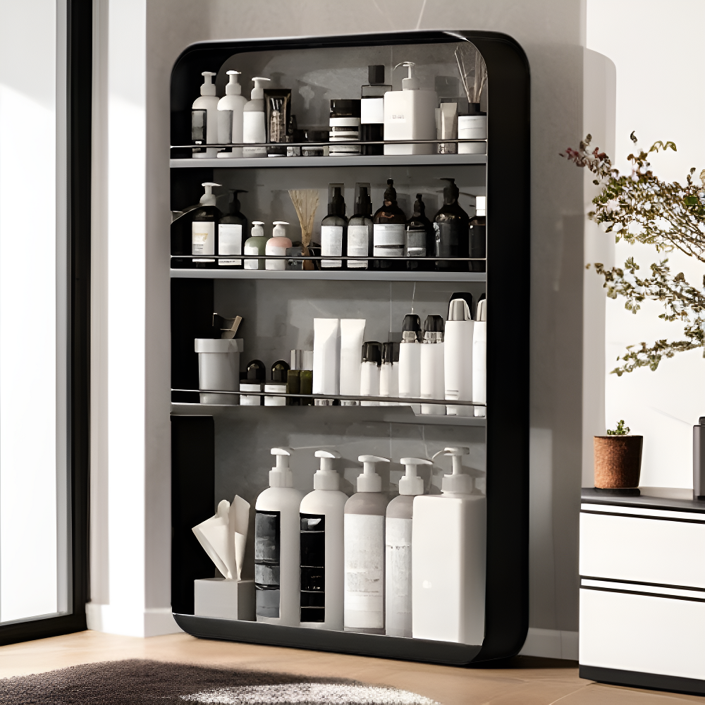 ตู้เก็บผ้าขนหนูในห้องน้ำ แบบบาง ติดตั้งด้วยกาว ไม่ต้องเจาะผนัง