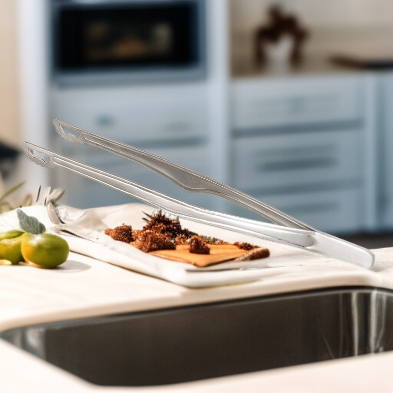 ملقط شواء من الفولاذ المقاوم للصدأ 304، أداة شواء محمولة للتخييم والمطبخ