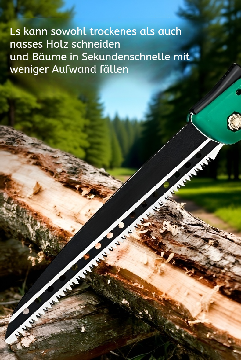 Klappsäge schneidet präzise durch Holz