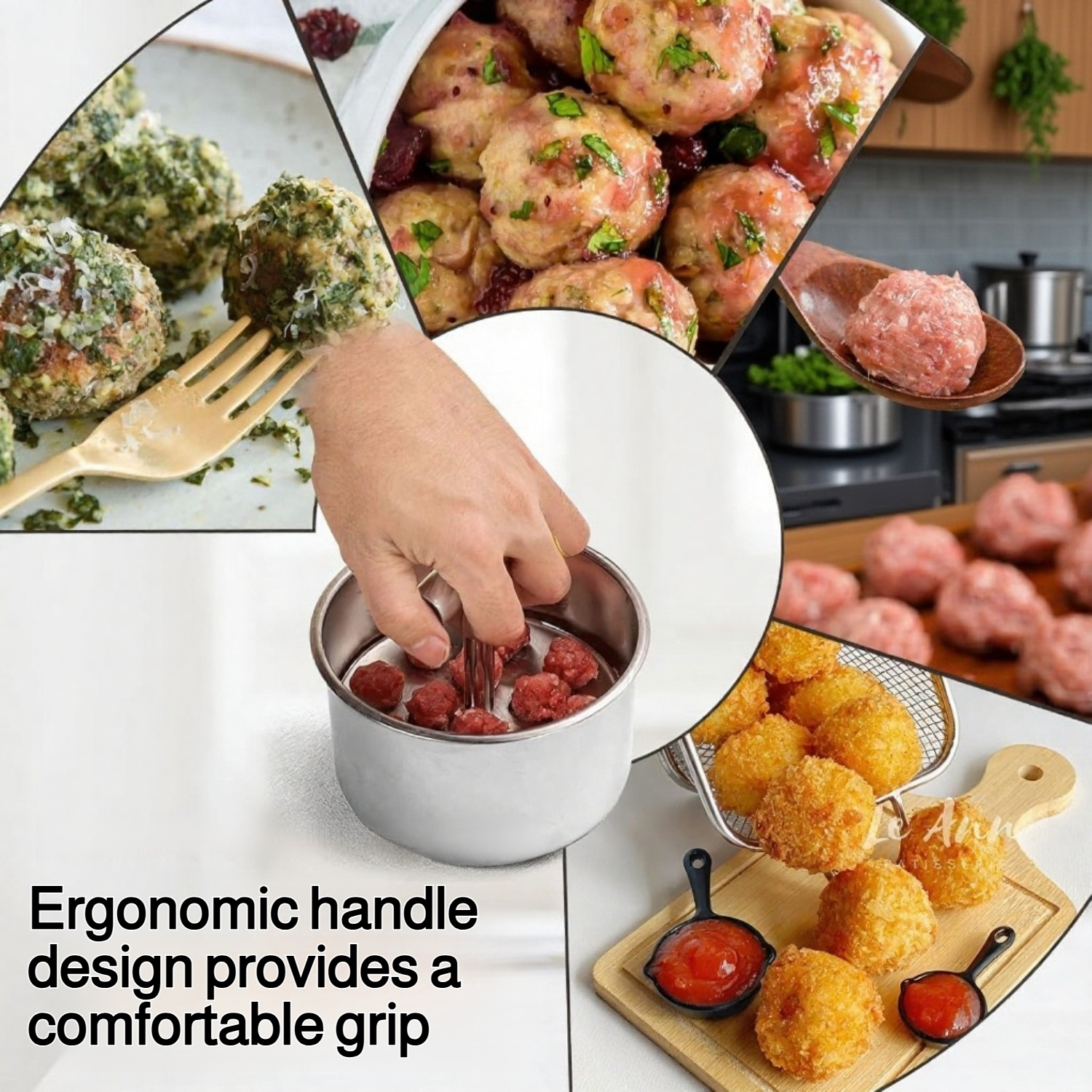 Stainless steel meatball maker tool for home kitchen