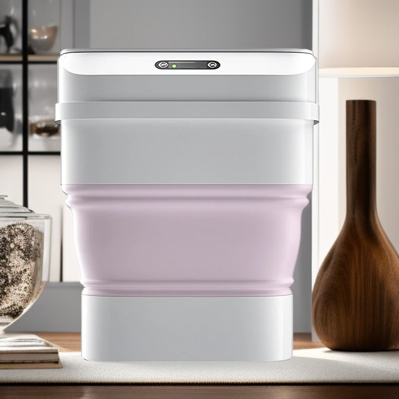 Papelera automática con sensor táctil, plegable, 17.5L, para dormitorio, cocina y oficina