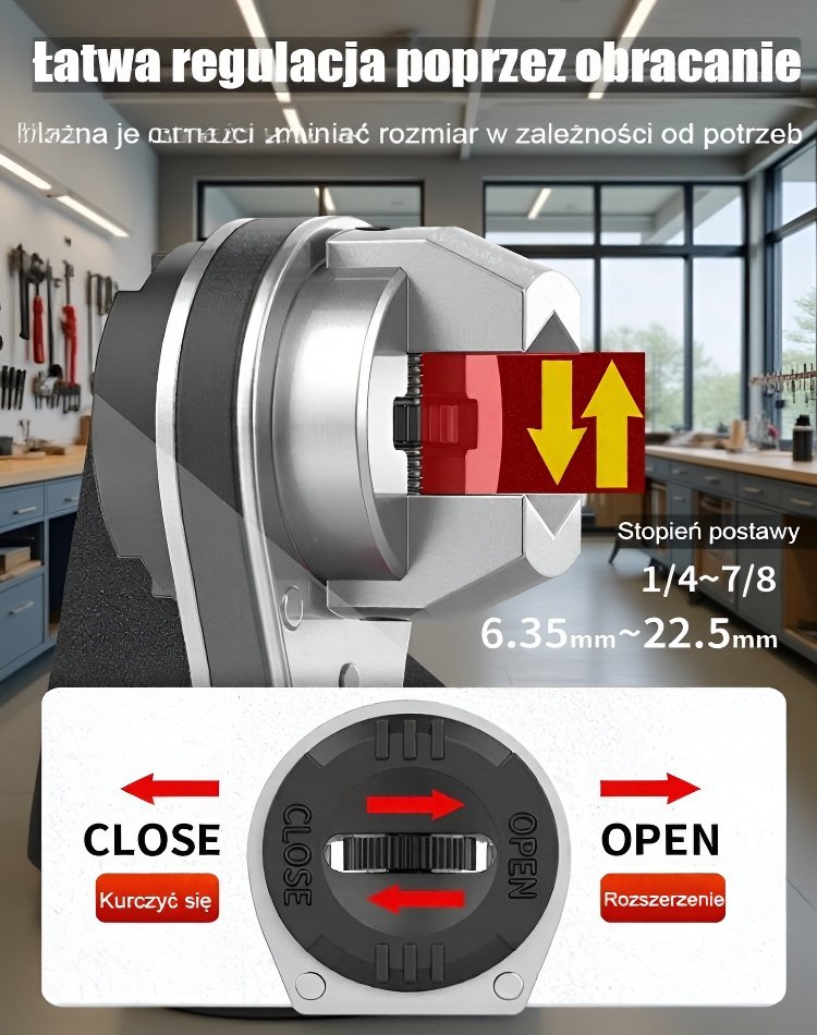  Regulowany klucz grzechotkowy wielorozmiarowy