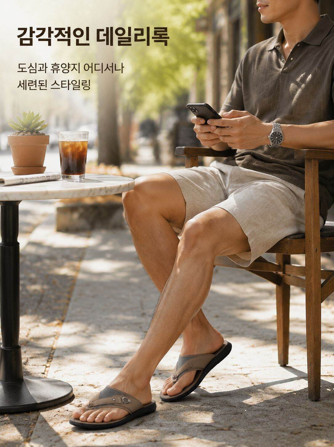 빅사이즈 남성용 통기성 샌들