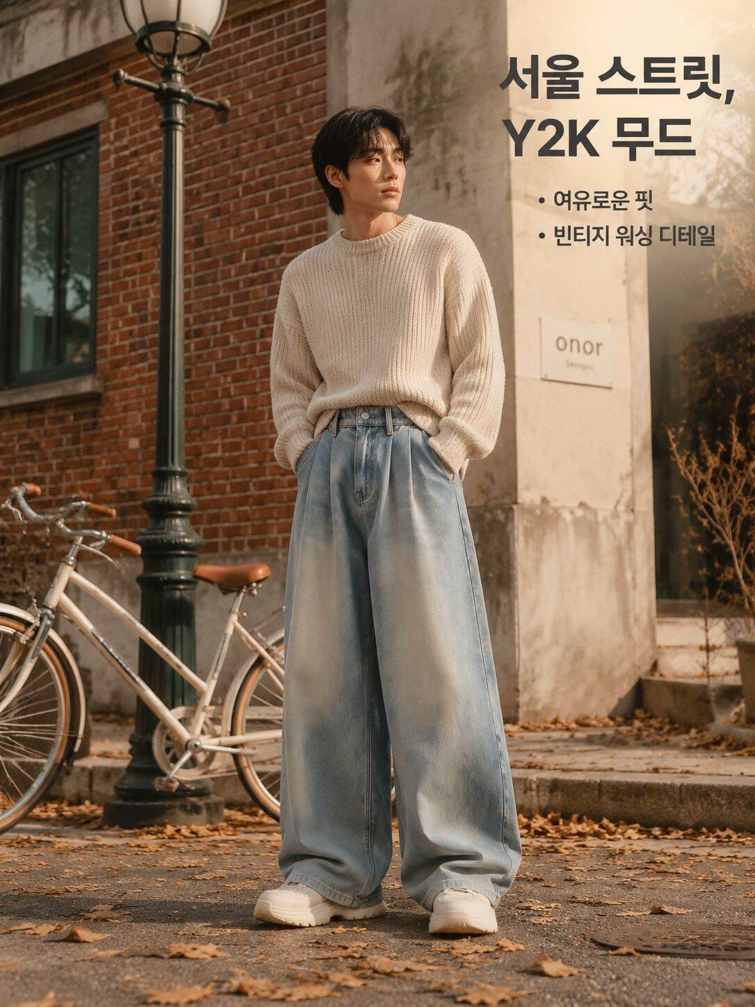 빅사이즈 워싱 빈티지 청바지 전체 이미지