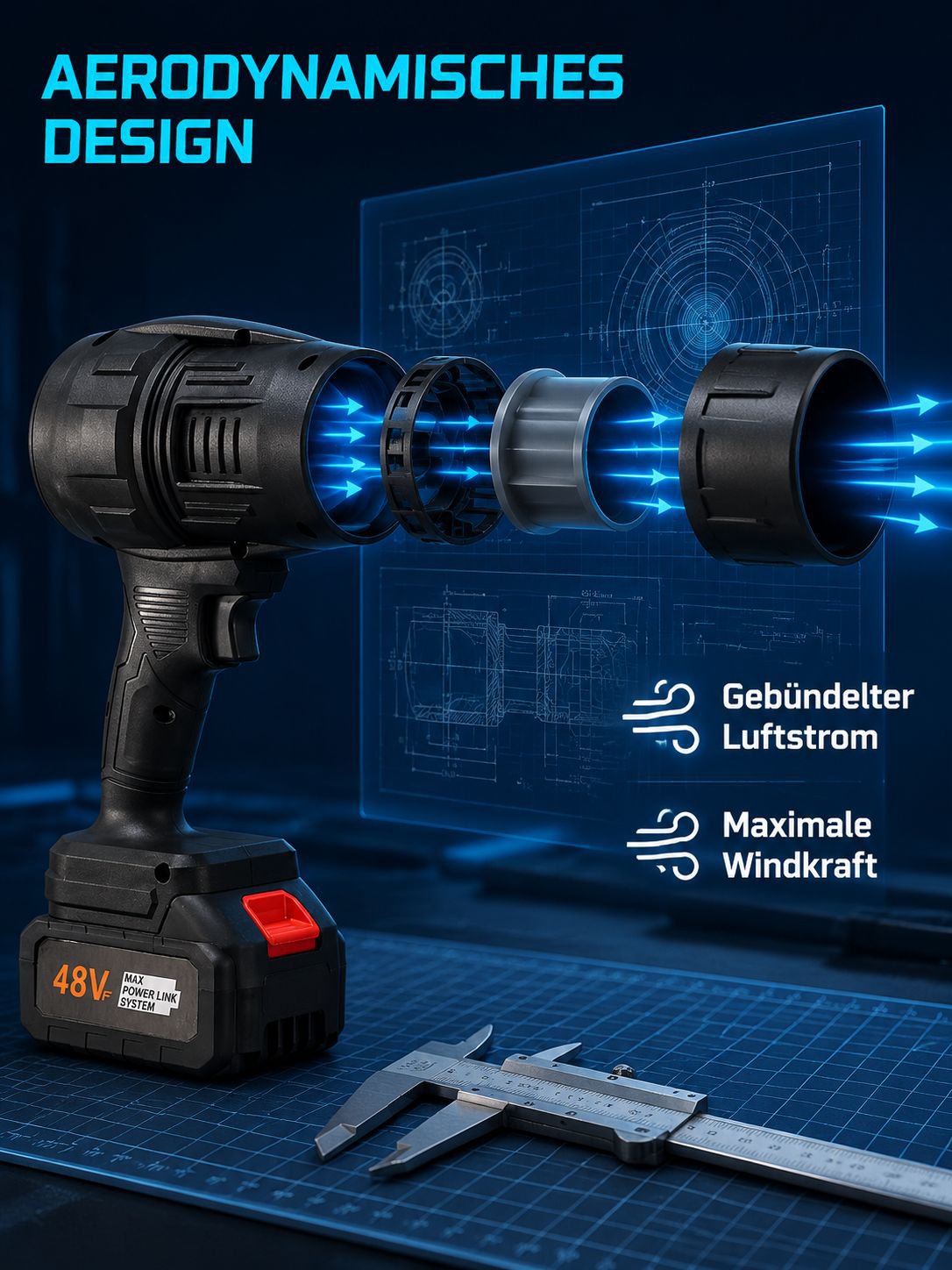 Hochleistungs-Turbogebläse mit starkem Luftstrom