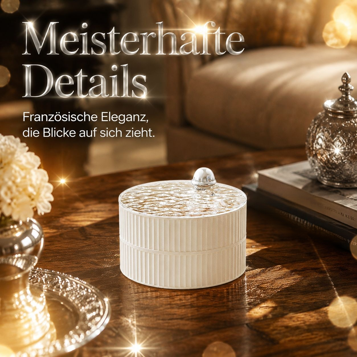 Luxuriöse Obst- und Bonbonbox im Cream-Stil