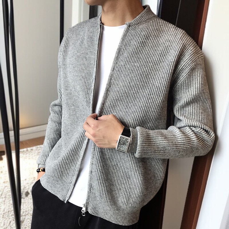 メンズ Vネック カーディガン 厚手 セーター ジャケット ニット トップス ハンサム 厚手 セーター カーディガン トップス