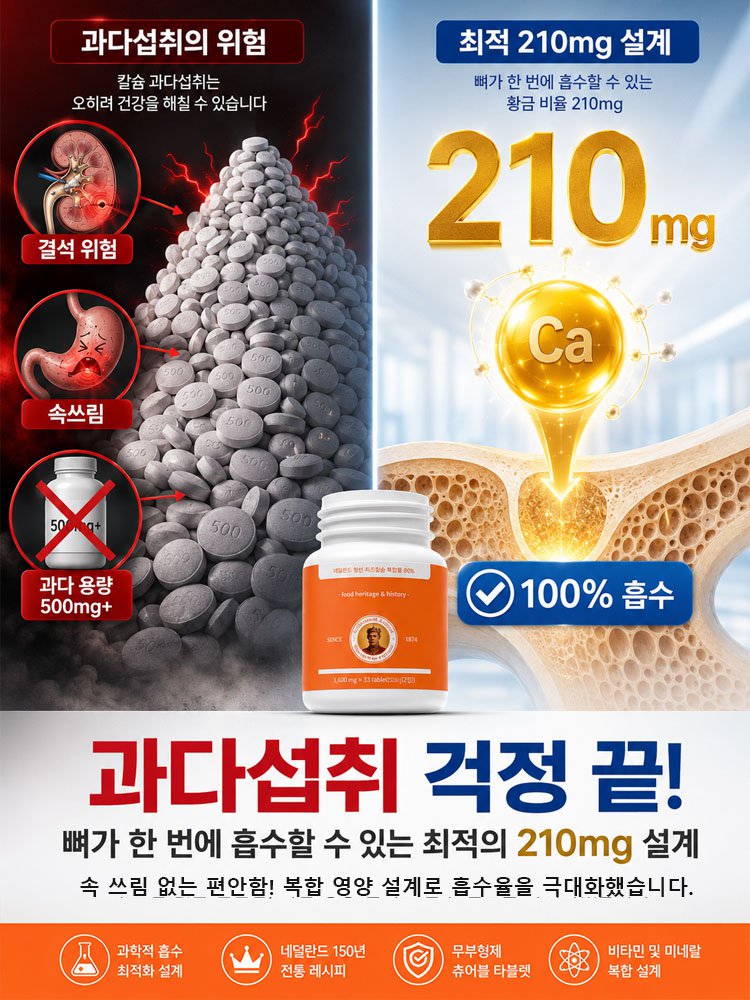 네덜란드 프리미엄 레시피로 키 성장 칼슘제