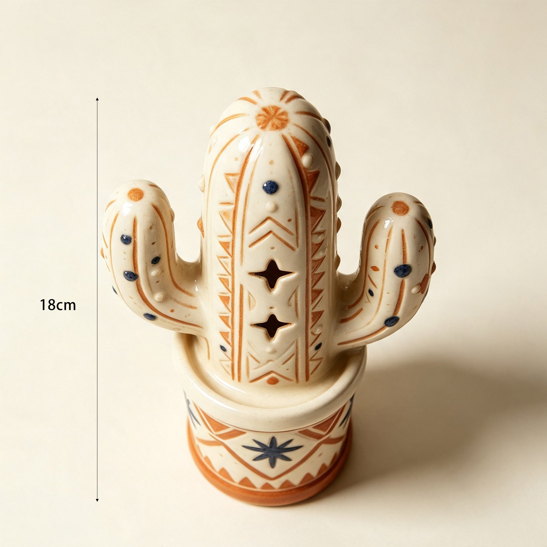 Handcrafted ethnic cactus ceramic decor for living room