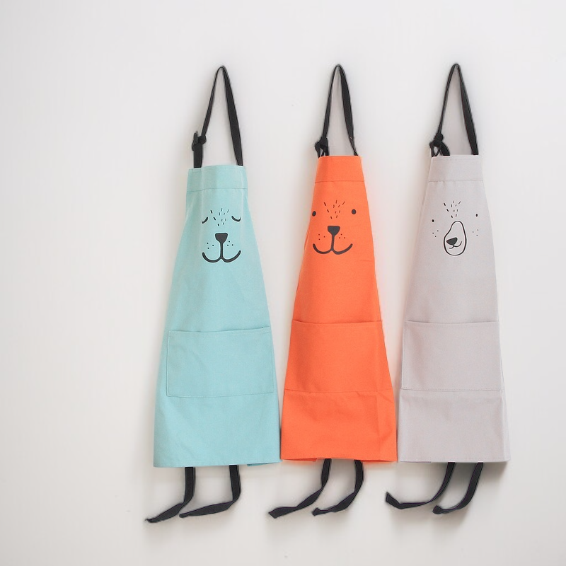 コットン親子エプロンかわいい子供赤ちゃん大人用エプロンクリエイティブ表現プリント柄ノースリーブエプロン
