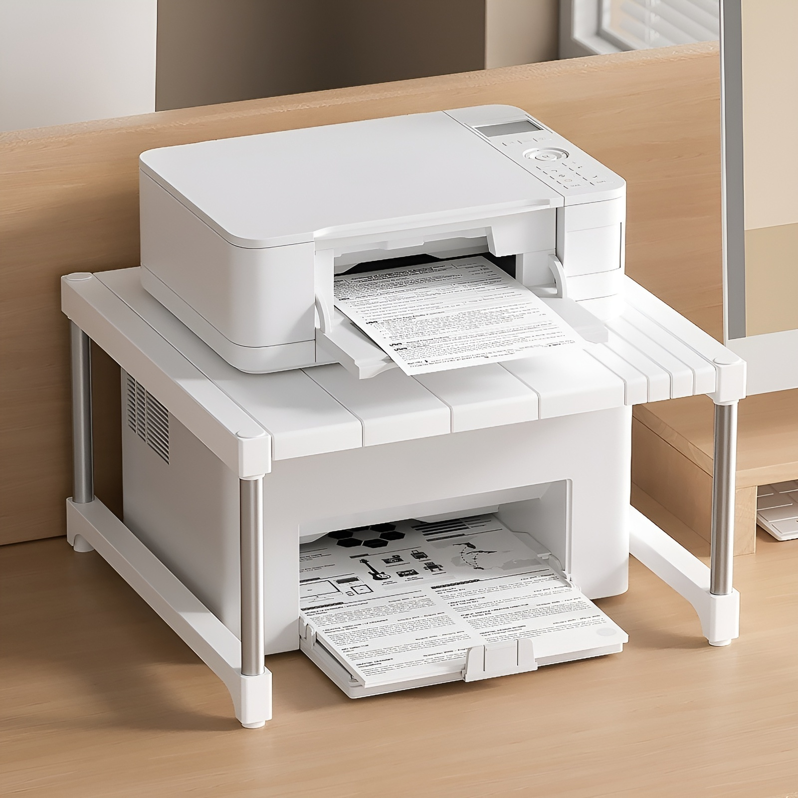 Organizador de escritorio para impresora, estante pequeño de almacenamiento