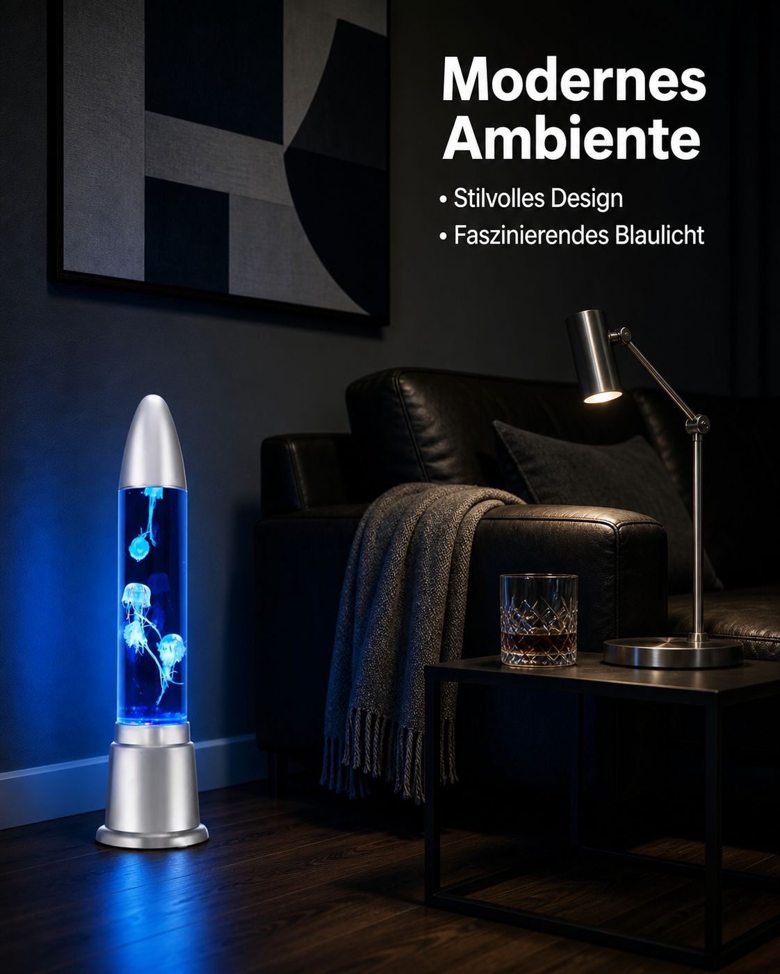 LED Blasen-Säulenlampe mit Farbwechsel und Aquarium-Effekt