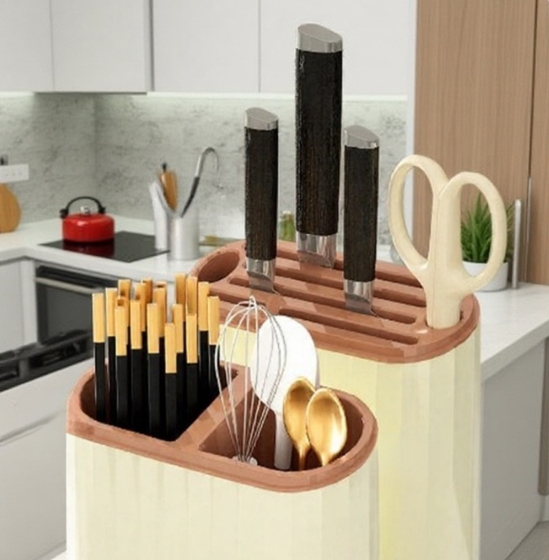 廚房檯面菜板筷子刀具收納架安裝示意