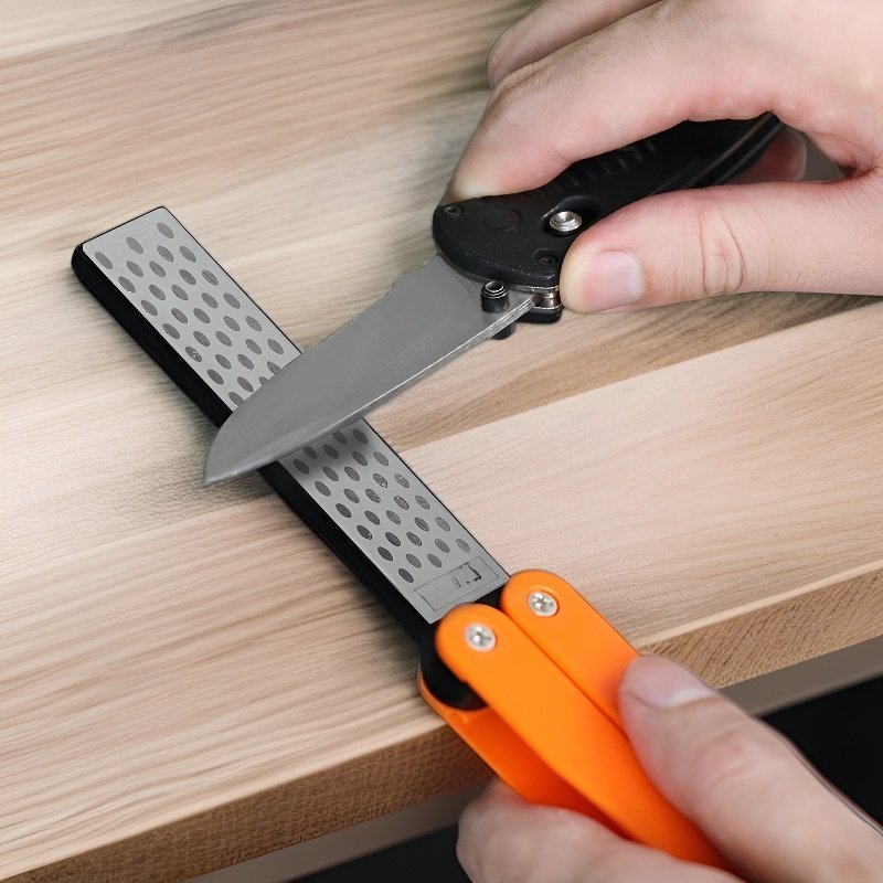 Fan-shaped diamond sharpener