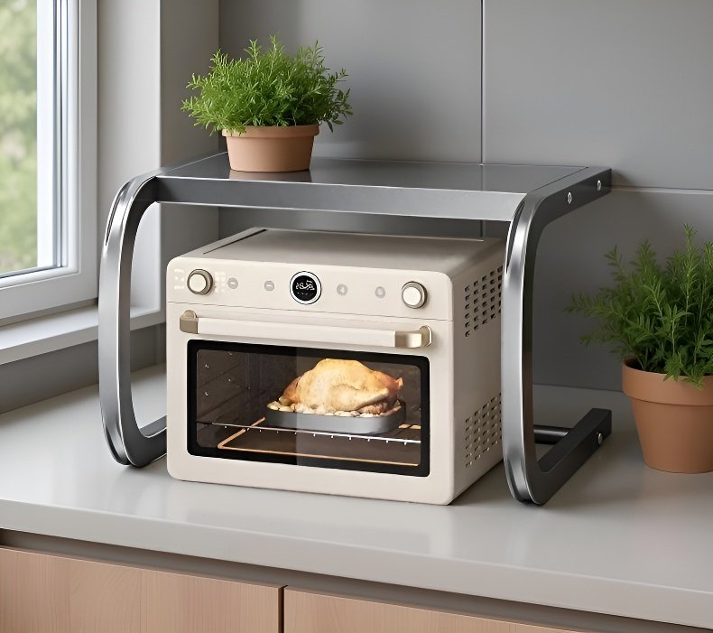 حامل ميكروويف مع رفوف إضافية للتخزين