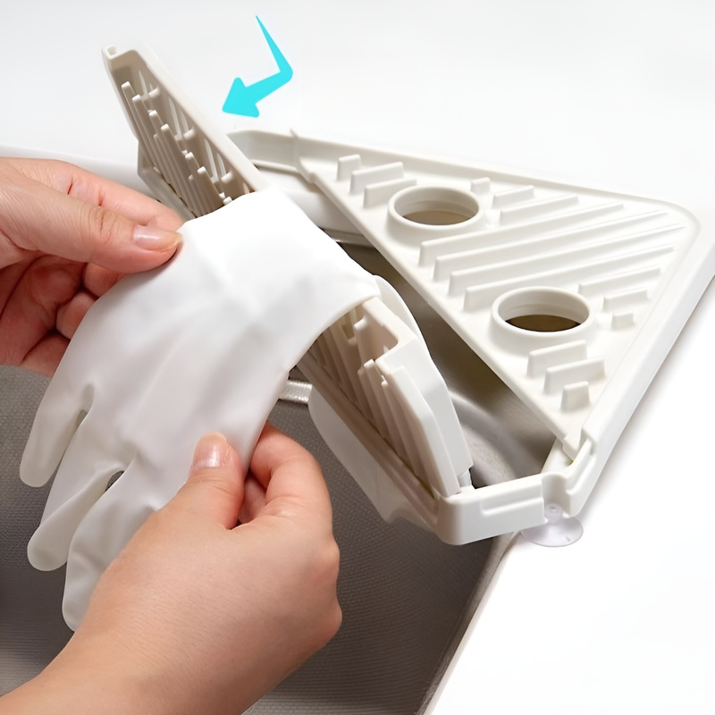 Soporte de drenaje triangular con ventosa para fregadero de cocina