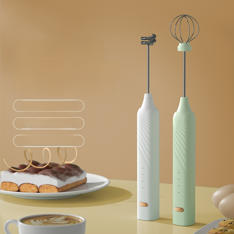 Espumador de leche, batidor de huevos, espumador de leche inalámbrico, espumador de leche para café,