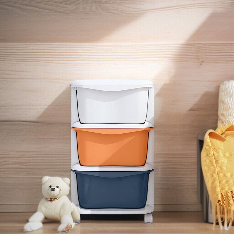 가정용 도톰한 다층 플라스틱 정리장 수납장  화이트테두리-36면..., 삼층