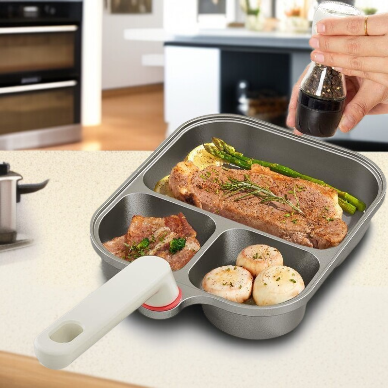 Sartén de titanio multifunción, antiadherente, para huevos y hamburguesas, versión gruesa