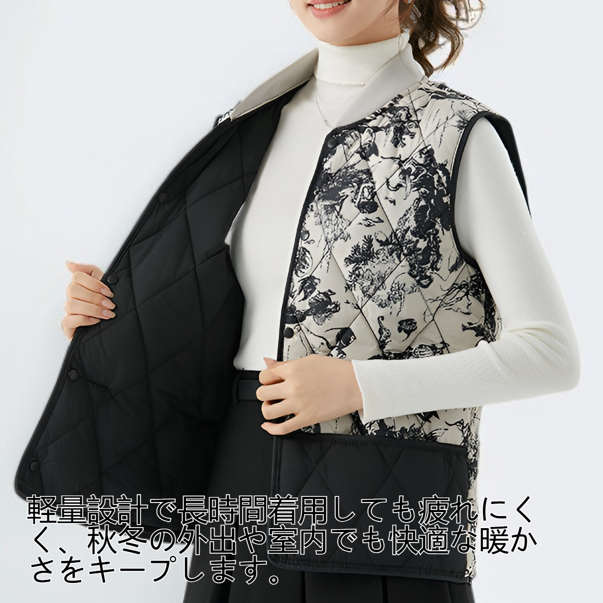 暖かくて軽い女性用コットンベスト