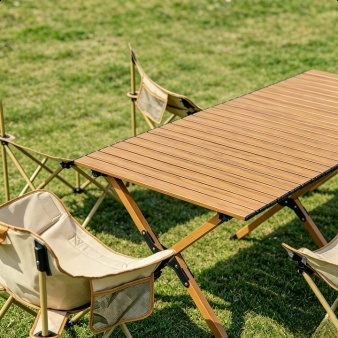 Folding Moon Chair with Carbon Steel Roll Table for camping