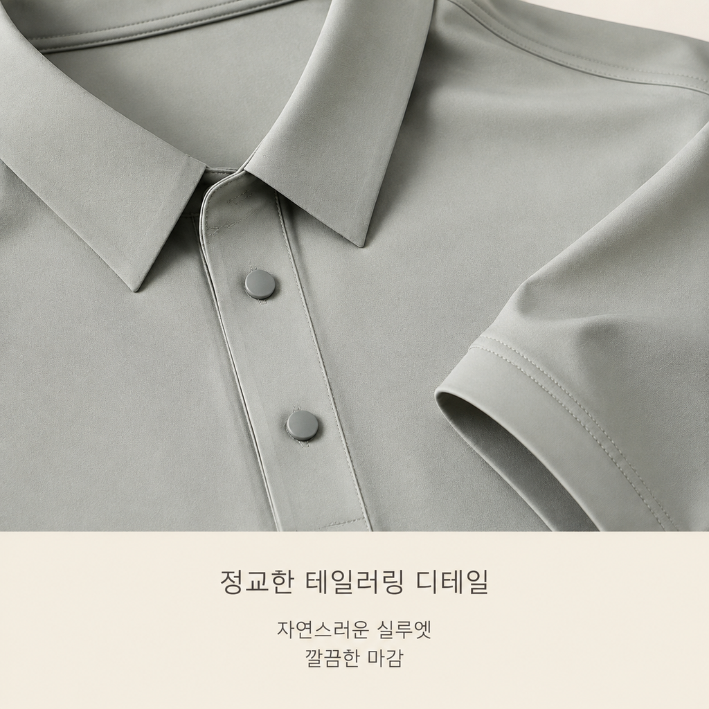 고급스러운 남성용 긴팔 드라이 통기성 폴로 셔츠