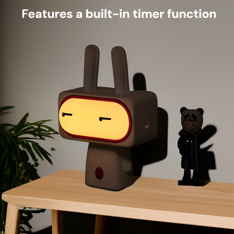 Adorable Rabbit Bedside Mood Light Timer Rechargeable Night Lamp Ornament