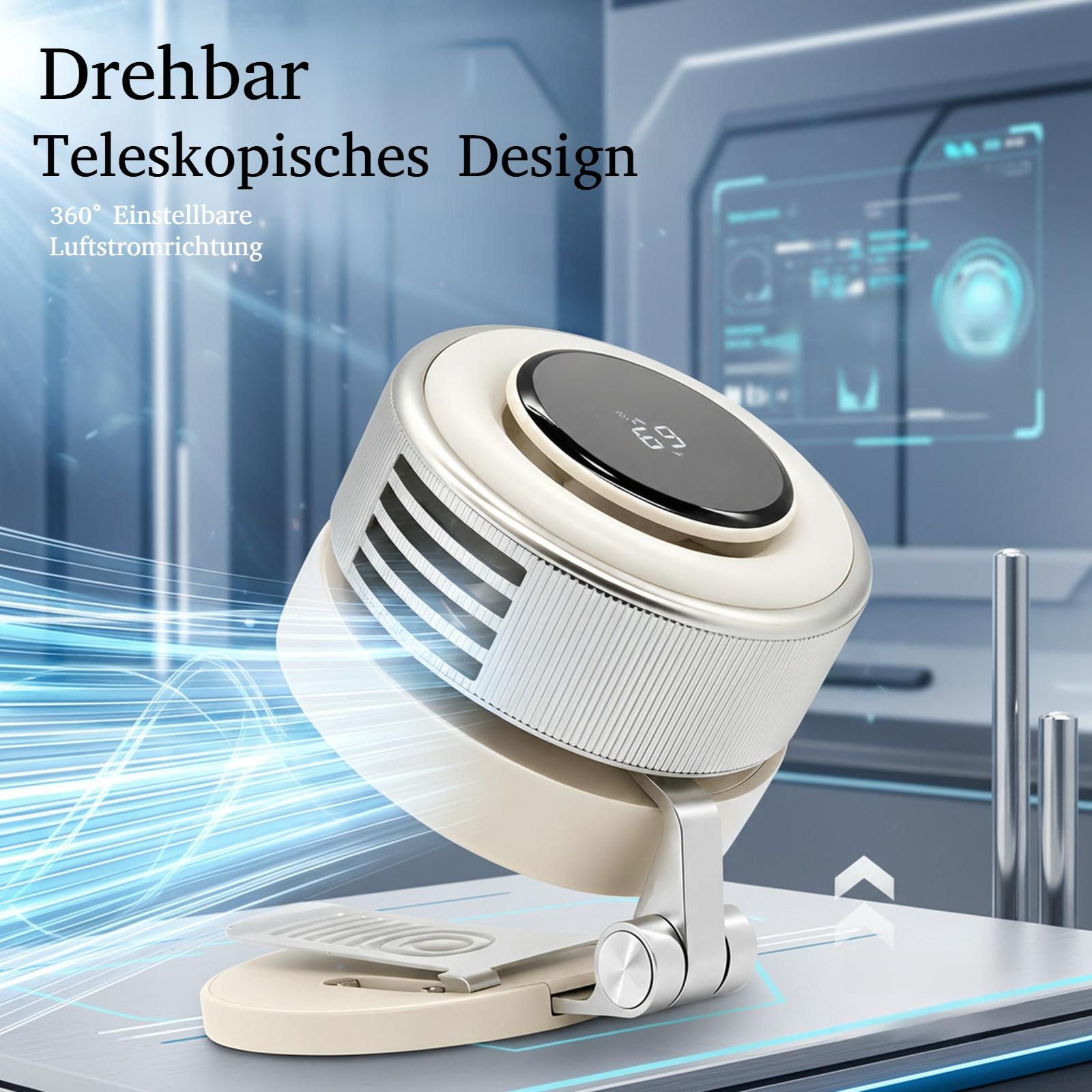 Tragbarer, kabelloser, magnetischer Handventilator ohne Blätter, wiederaufladbar