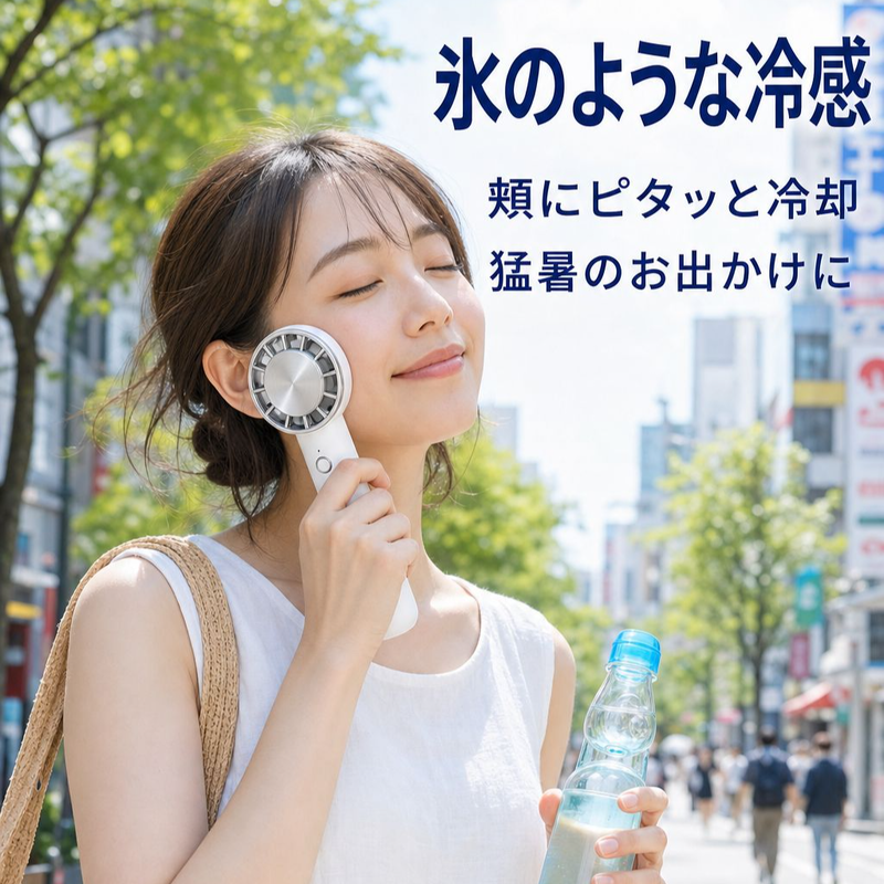 冷却プレート搭載ポータブルハンディファン