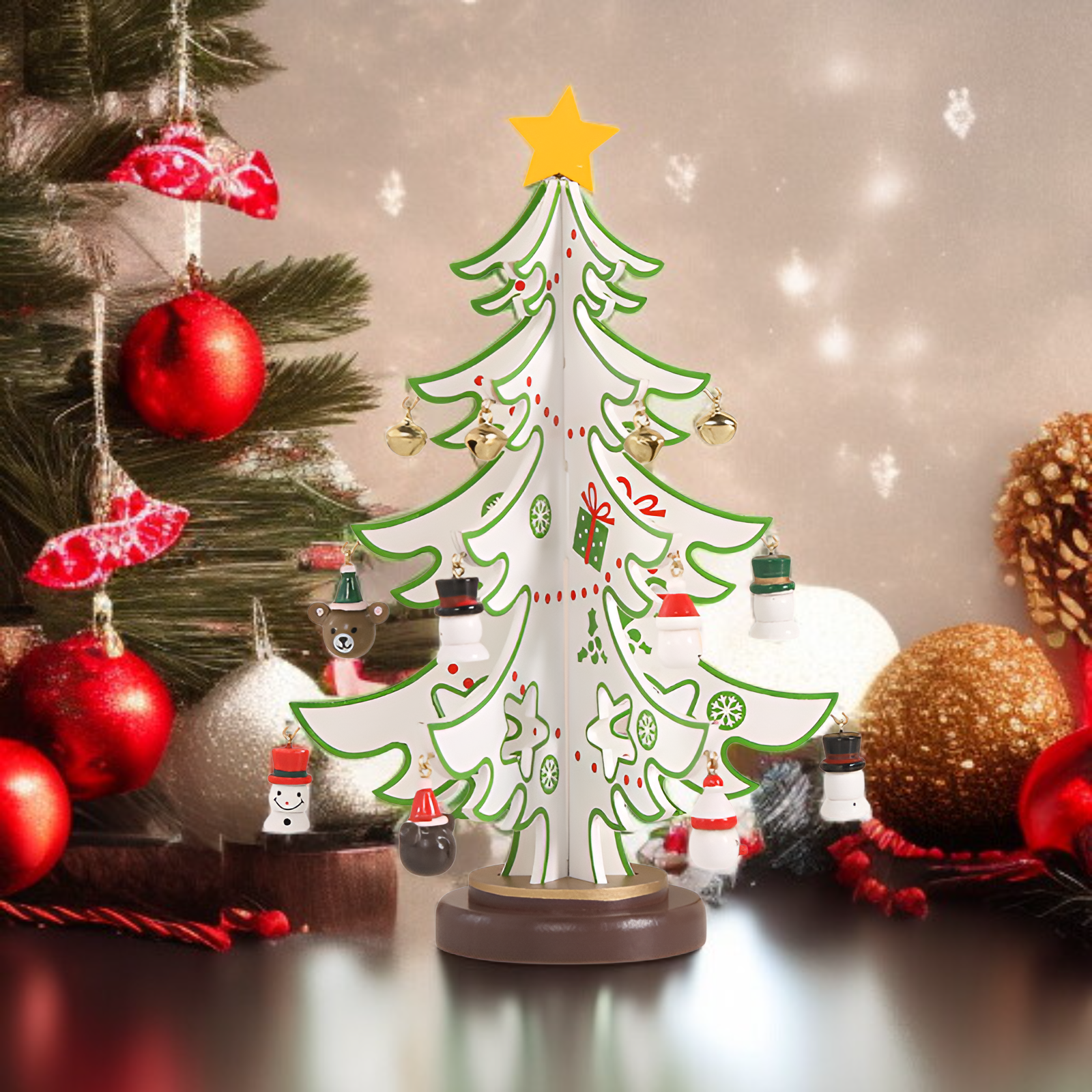 귀여운 작은 탁상용 나무 크리스마스 트리