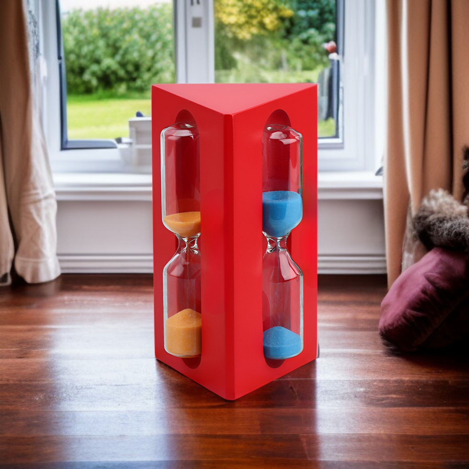 견고한 나무 모래시계 장식품