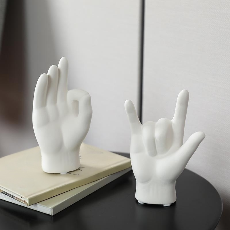 Ceramic finger palm crafts small ornaments